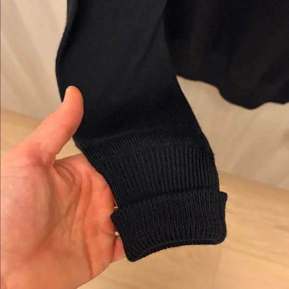 Drakes - Black Merino Wool Knitted Polo - Size M - Picture 7 of 11